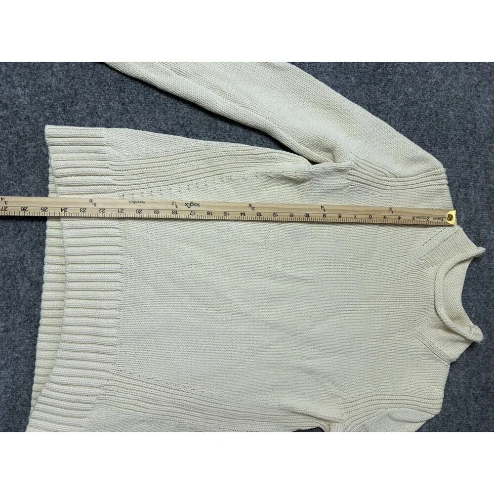 J.CREW Sweater Mens S Beige Knit Mock Neck Cotton Nylon Pullover Long Sleeve